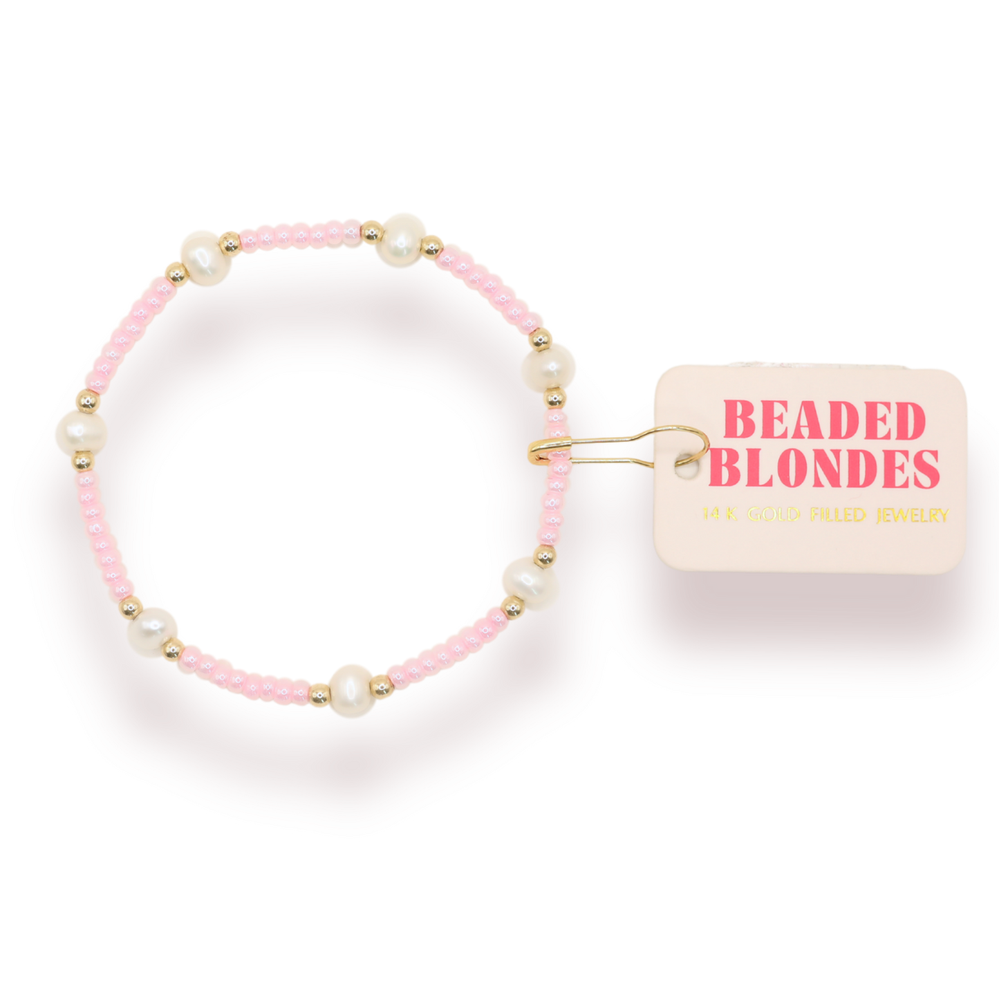 Pink Luster Pearl Bracelet: Standard 6.75 inch