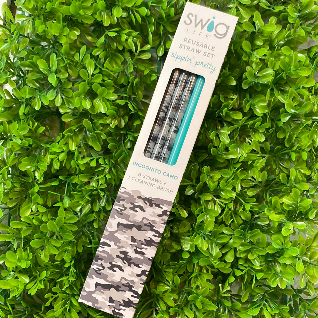 Swig Reusable Straw Set Incognito Camo