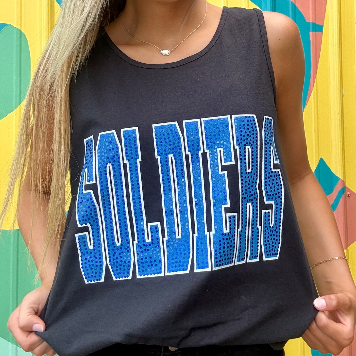 SOKY Soldiers Spangled Comfort Colors Tank - Black & Blue