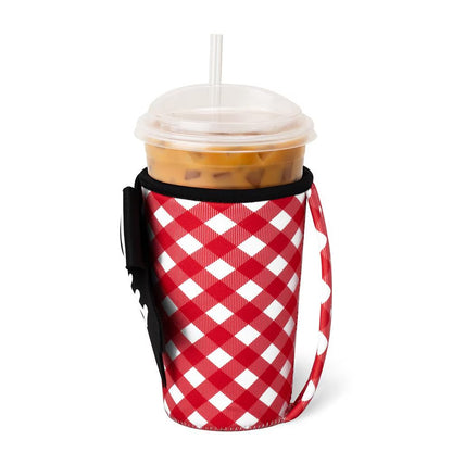 Gameday Gingham Red + Black Swig Iced Cup Coolie (Medium)