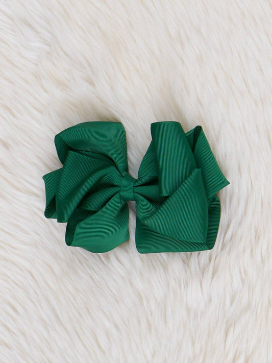 Double Layer Bow 5 Inch - Forest Green