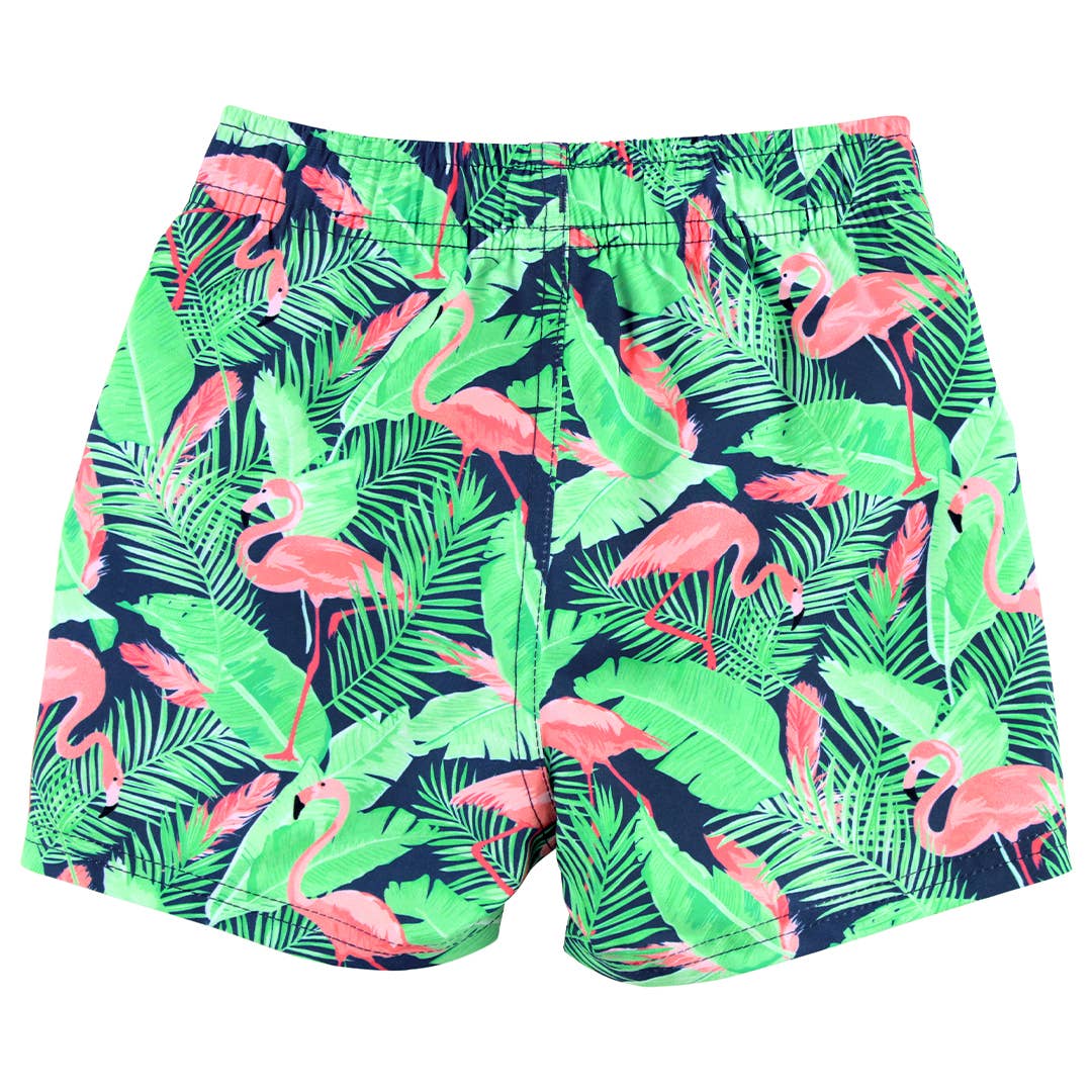 Flamingo Frenzy Swim Trunks: 7 / Multi-Color