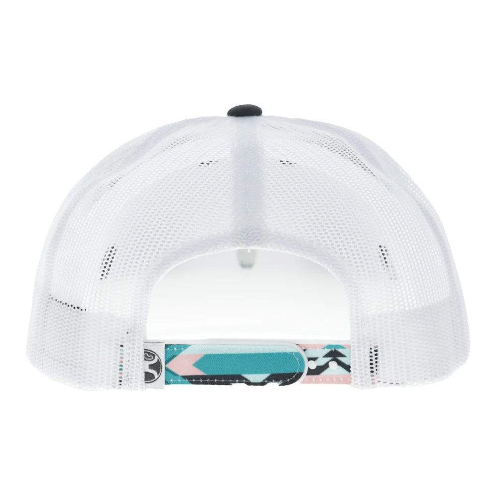 Hooey Doc Trucker Hat - Charcoal/White/Teal/Pink Patch