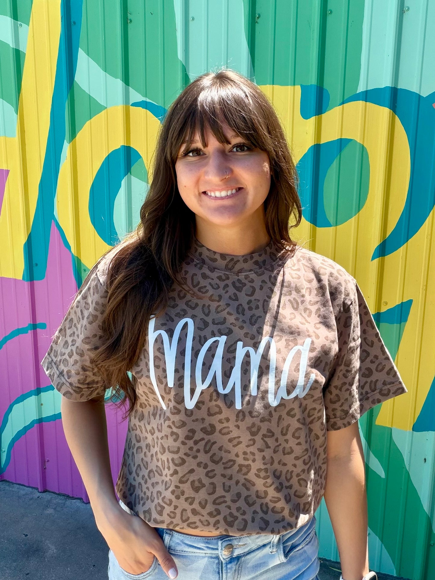 Mama Cheetah Print Tee