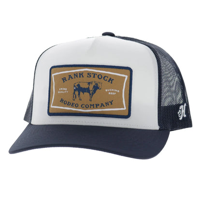 Hooey Men’s Rank Stock Trucker Hat - White/Navy