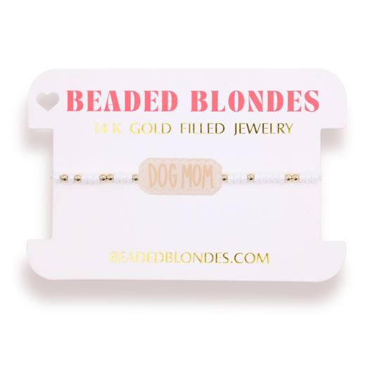 Dog Mom Bracelet on Color: Standard 6.75 Inch