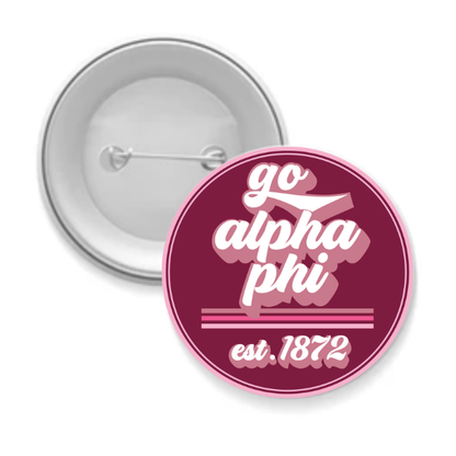 Sorority Button - Go Design: 3" Round / Delta Zeta