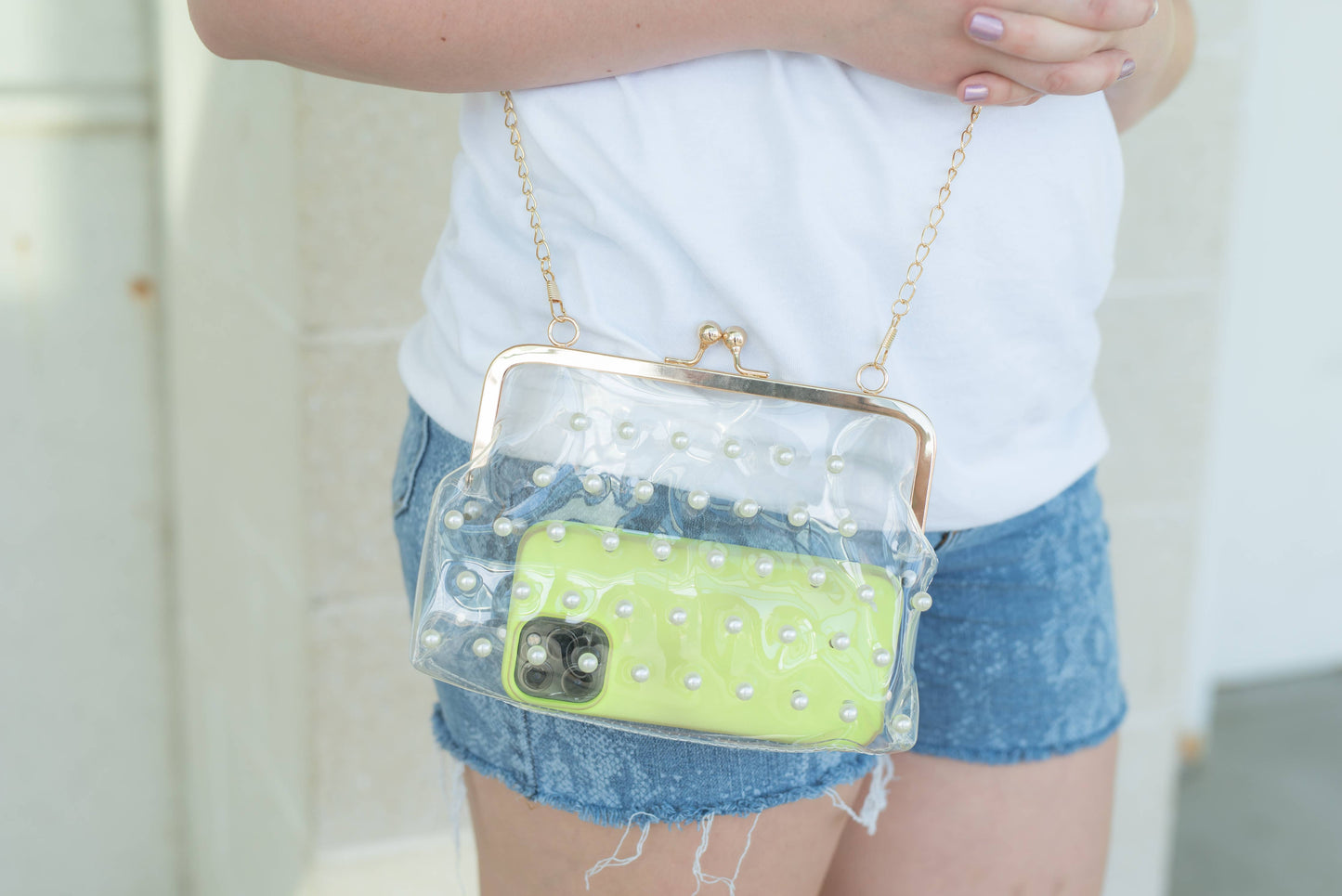 Pearl Preppy Clear Stadium Bag