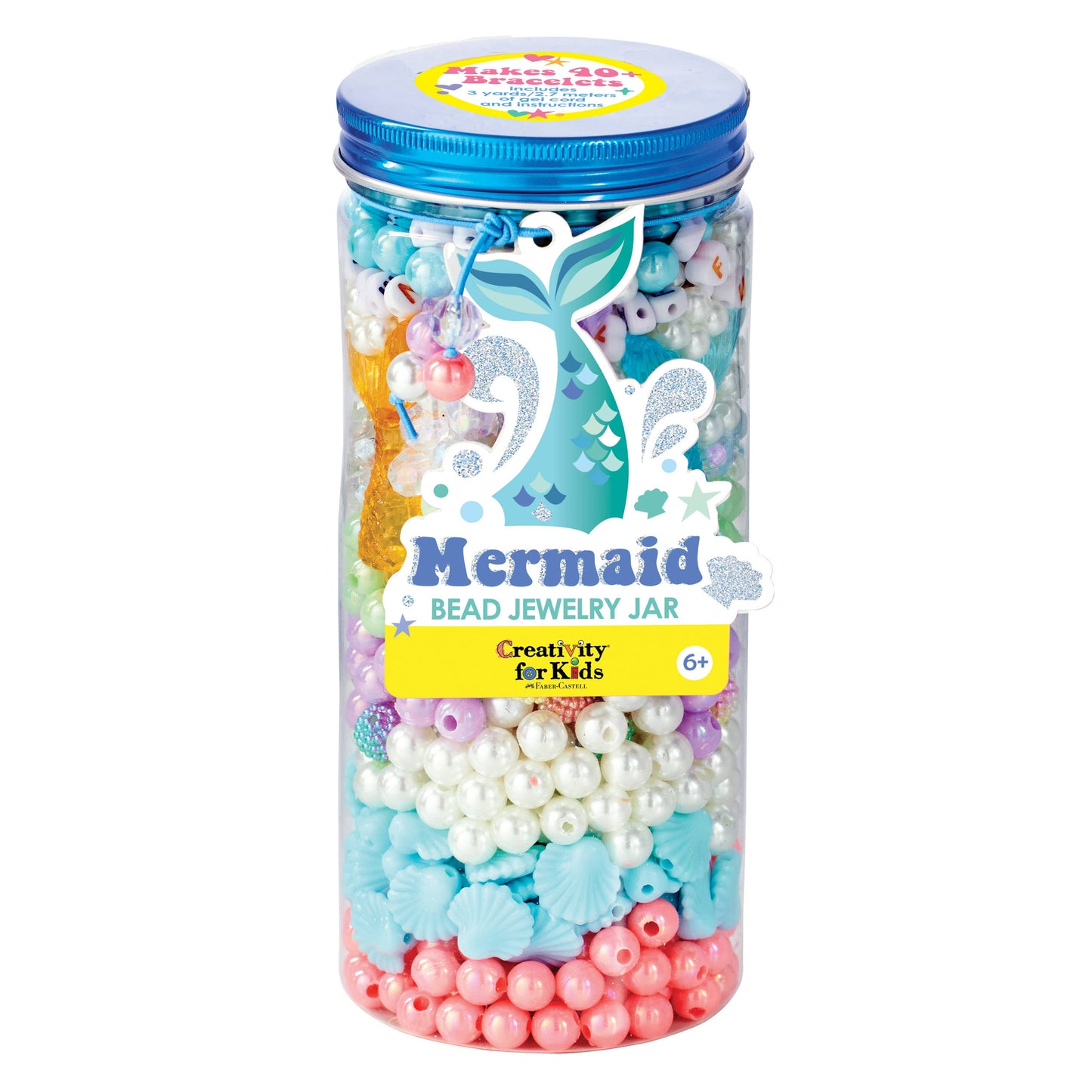 Bead Jewelry Jar Mermaid - DIY Bracelet Craft Kit for Kids