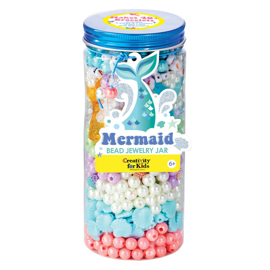 Bead Jewelry Jar Mermaid - DIY Bracelet Craft Kit for Kids