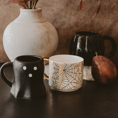 Black Pumpkin Coffee Mug - Fall Decor & Gifts