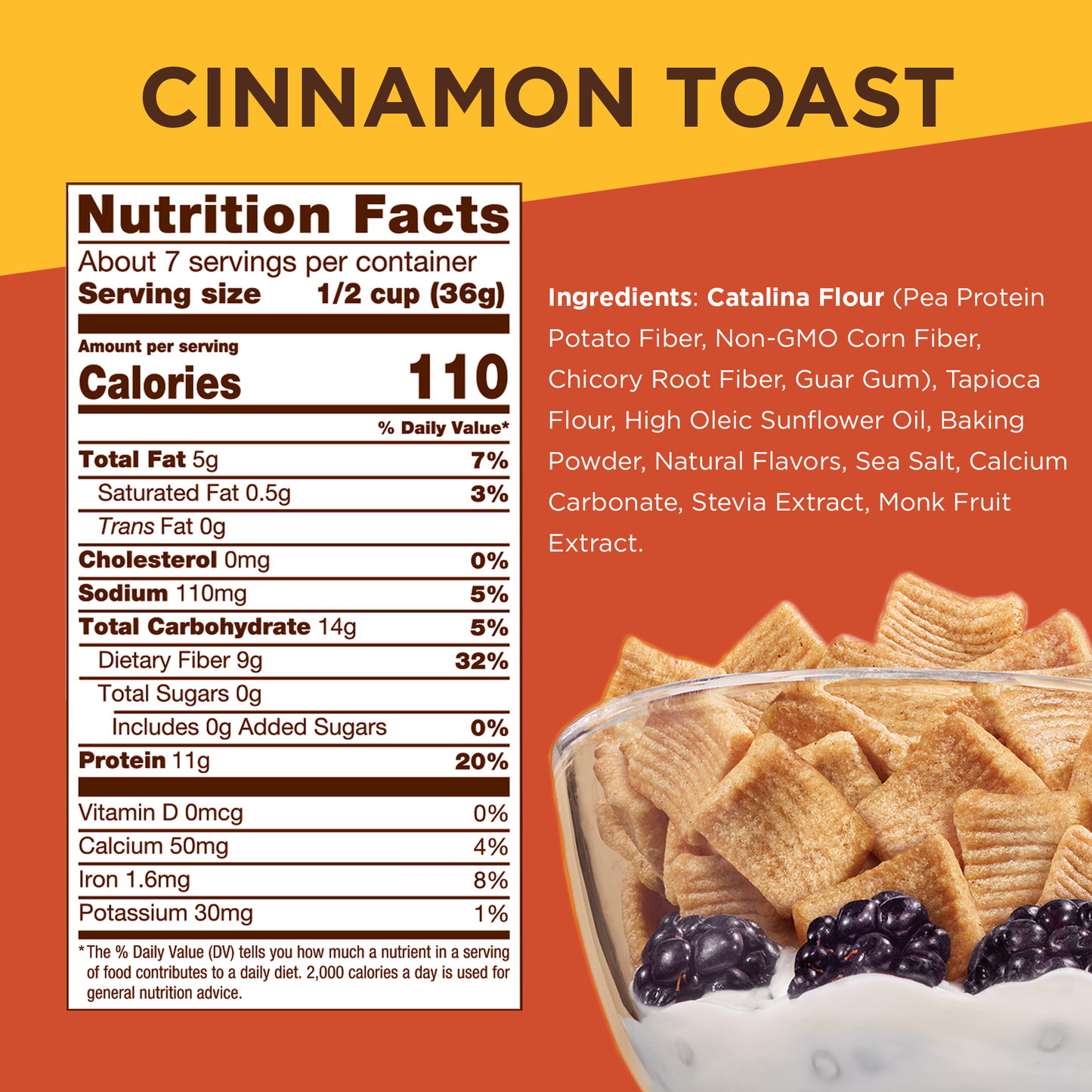 Catalina Crunch Cinnamon Toast Keto, Sugar Free Cereal 9oz