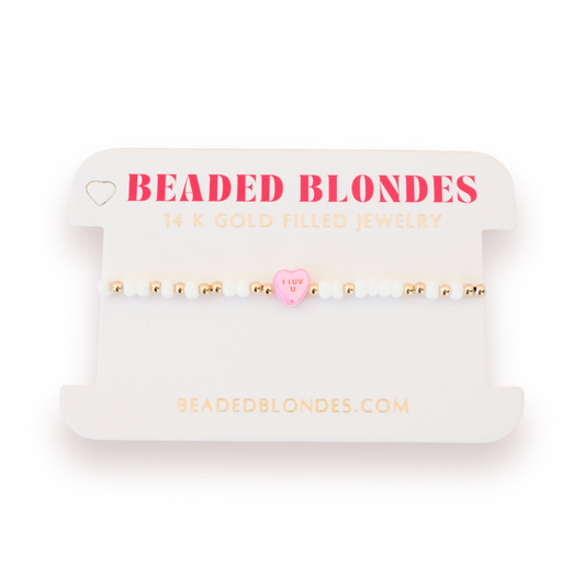 I LUV U Sprinkle Bracelet: Standard 6.75 inch