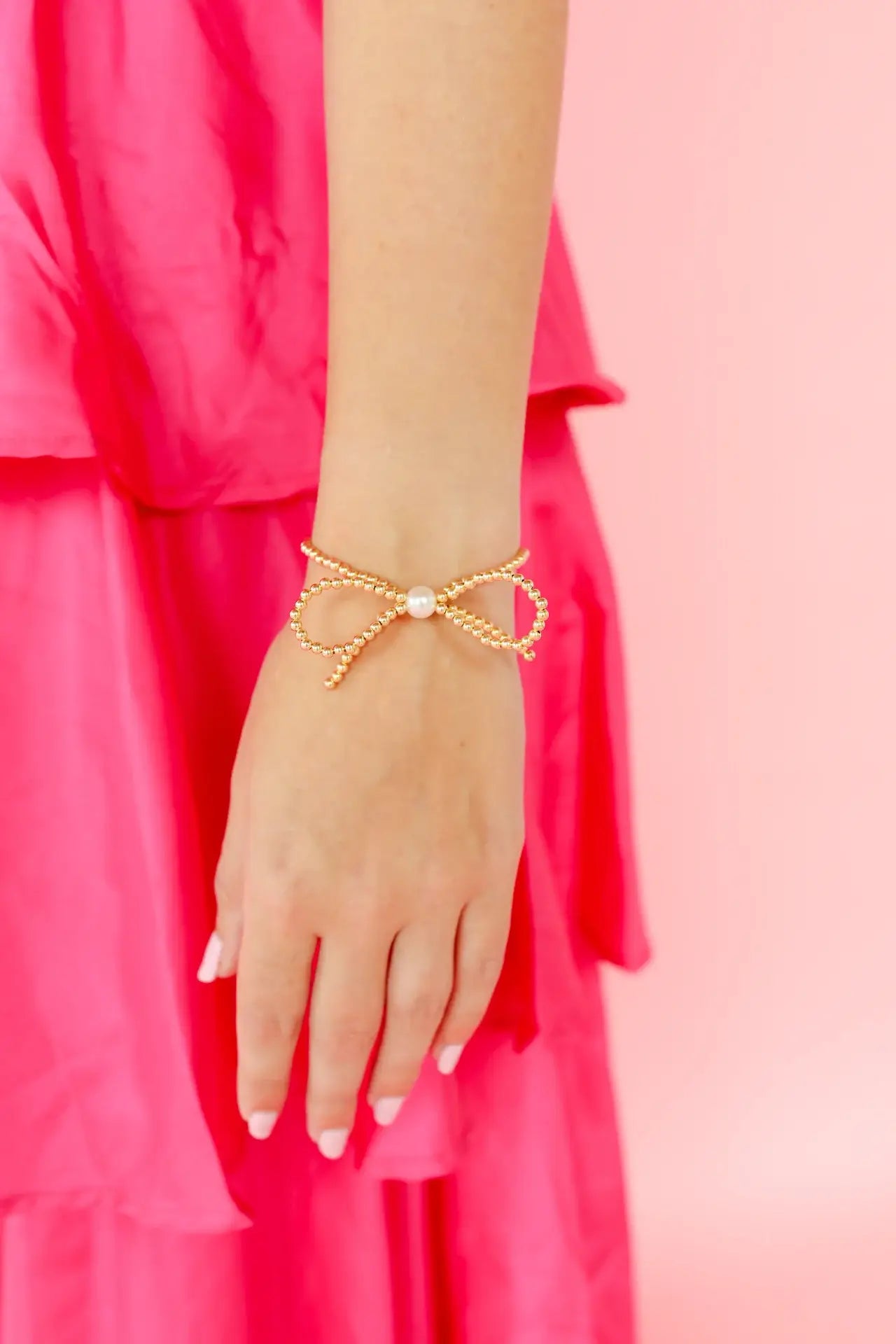 Gold Bow Bracelet: Standard 6.75 inch