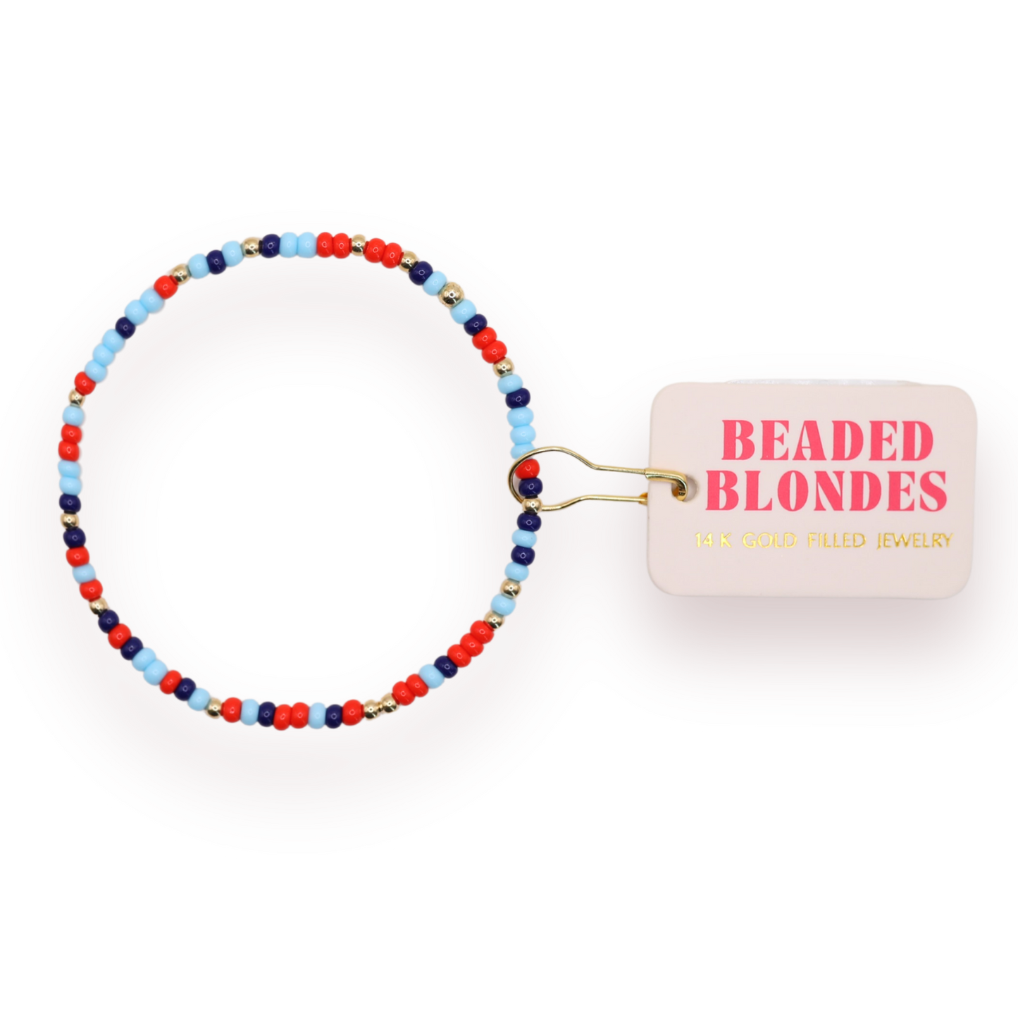 Red and Blues Sprinkle Bracelet (Kids Size)