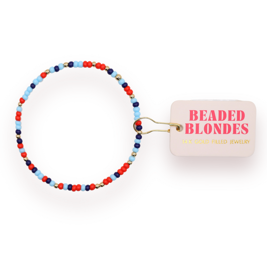 Red and Blues Sprinkle Bracelet (Kids Size)