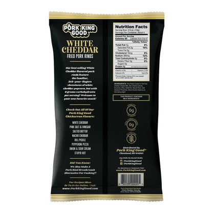 Pork King Good White Cheddar Pork Rinds 1.75 oz Bag