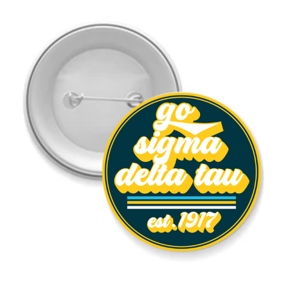 Sorority Button - Go Design: 3" Round / Alpha Delta Pi