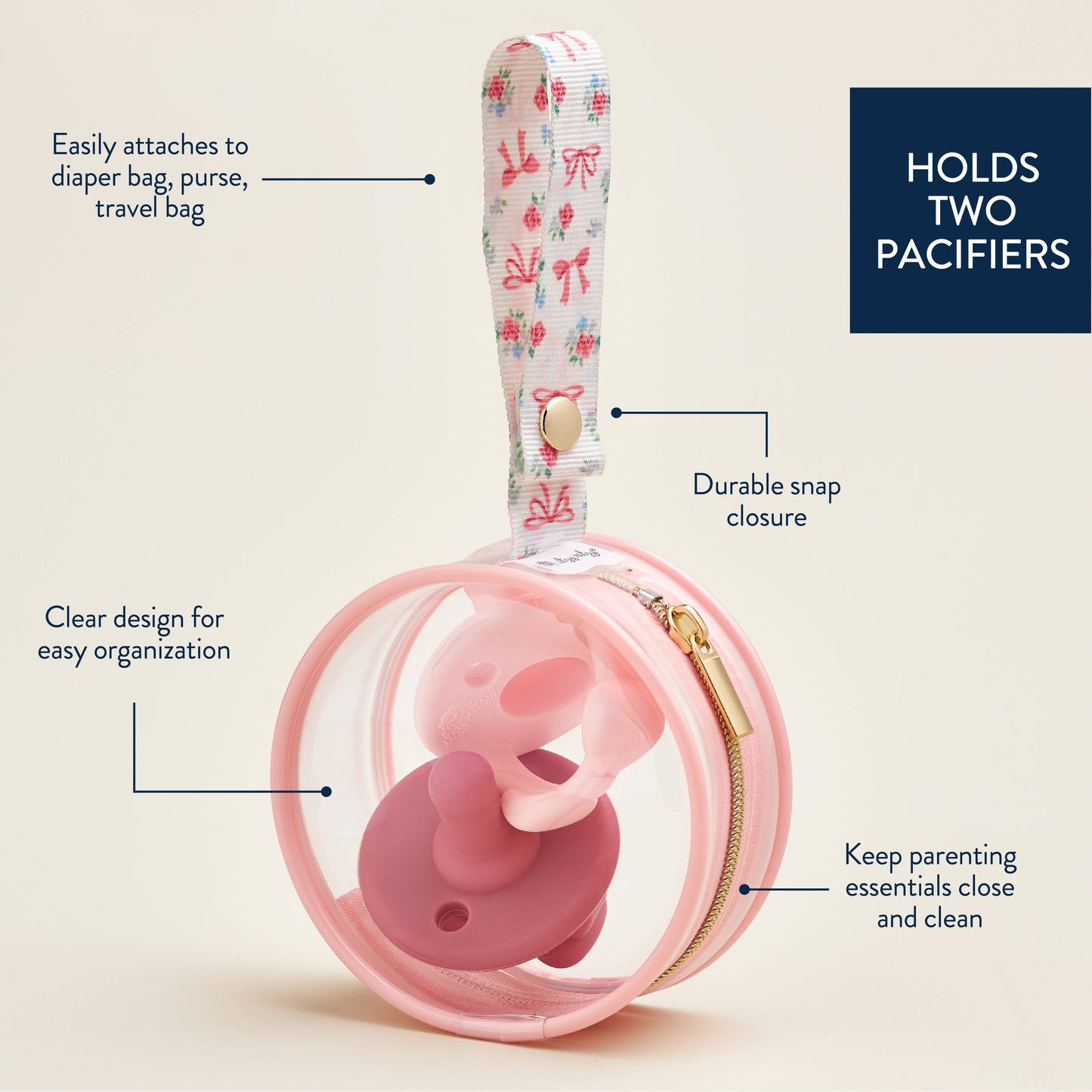 Paci Case - Ribbons & Roses