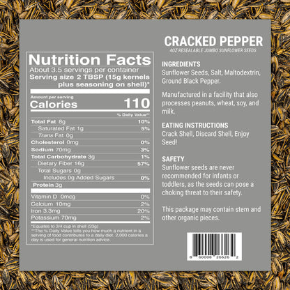 SMACKIN' Cracked Pepper Sunflower Seeds (4 oz)