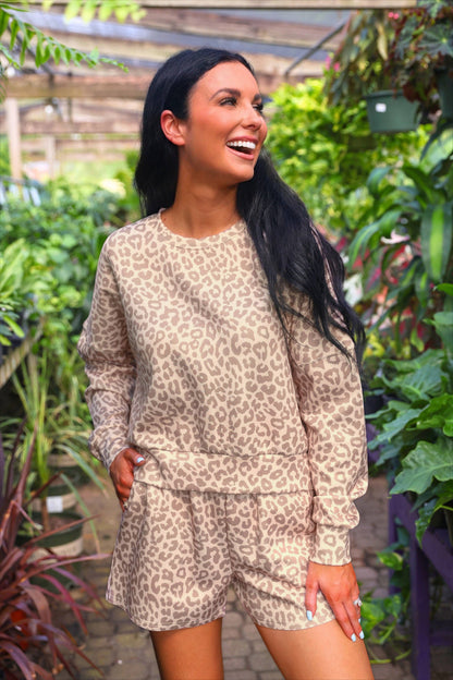 Luna Luxe Pullover Set- Bella Leopard: Leopard / Small