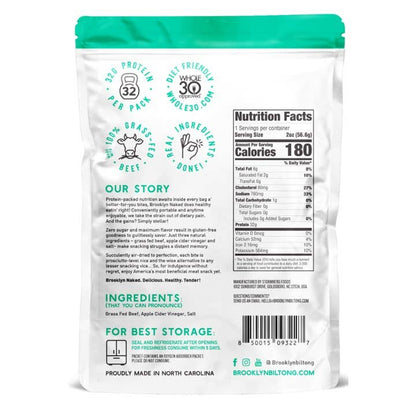 2oz Grass Fed Biltong Naked Tender Sliced Jerky