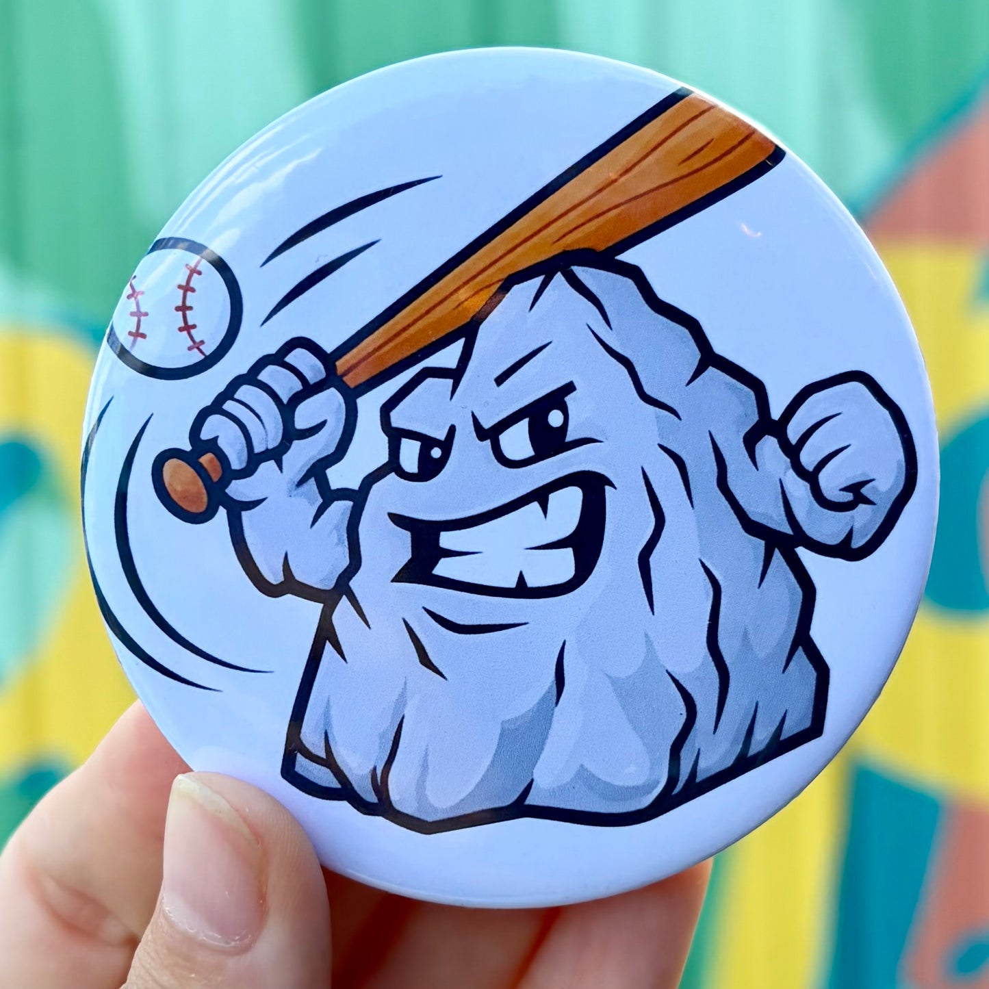 Crushers Baseball Mascot Button