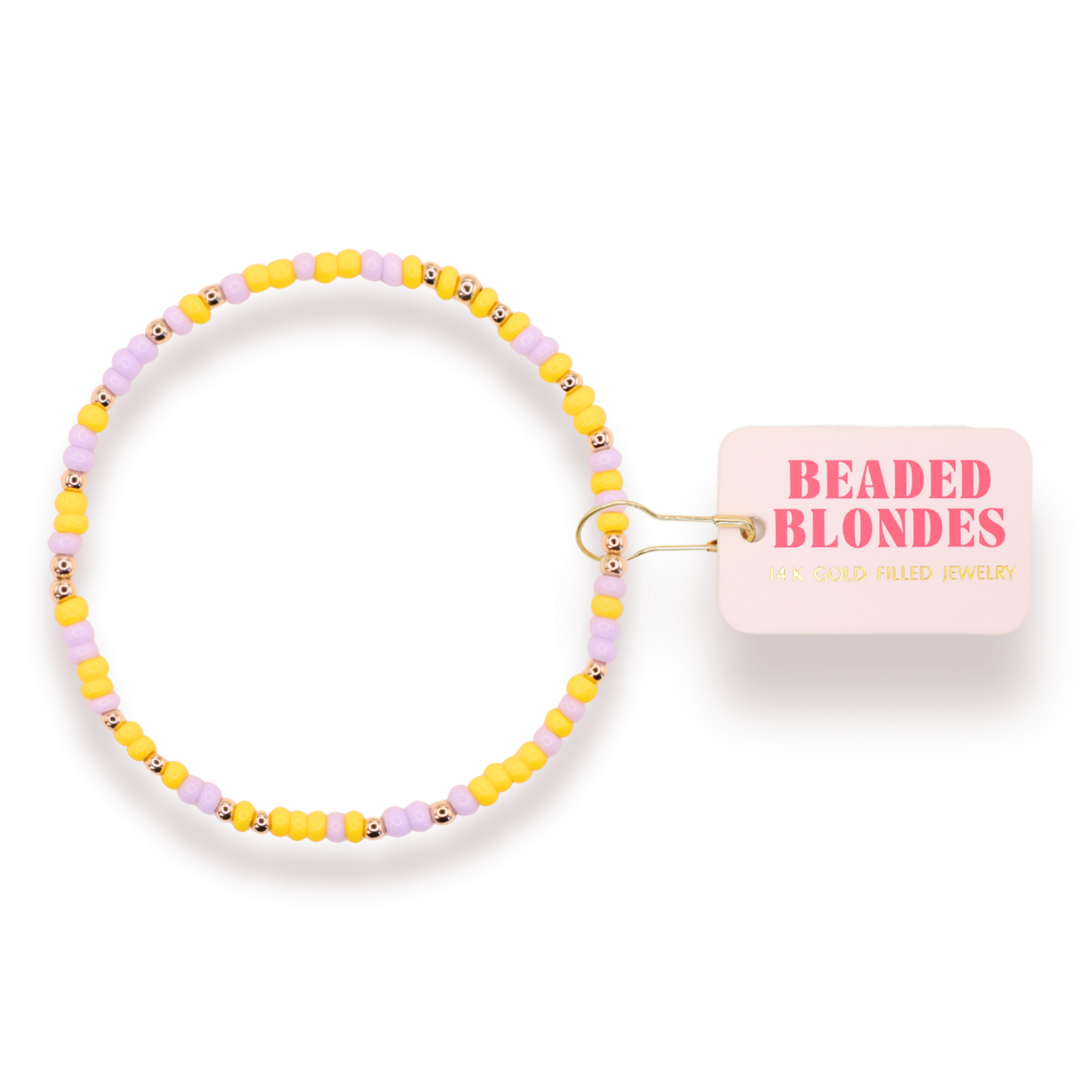Lilac and Yellow Sprinkle Bracelet: Standard 6.75 inch
