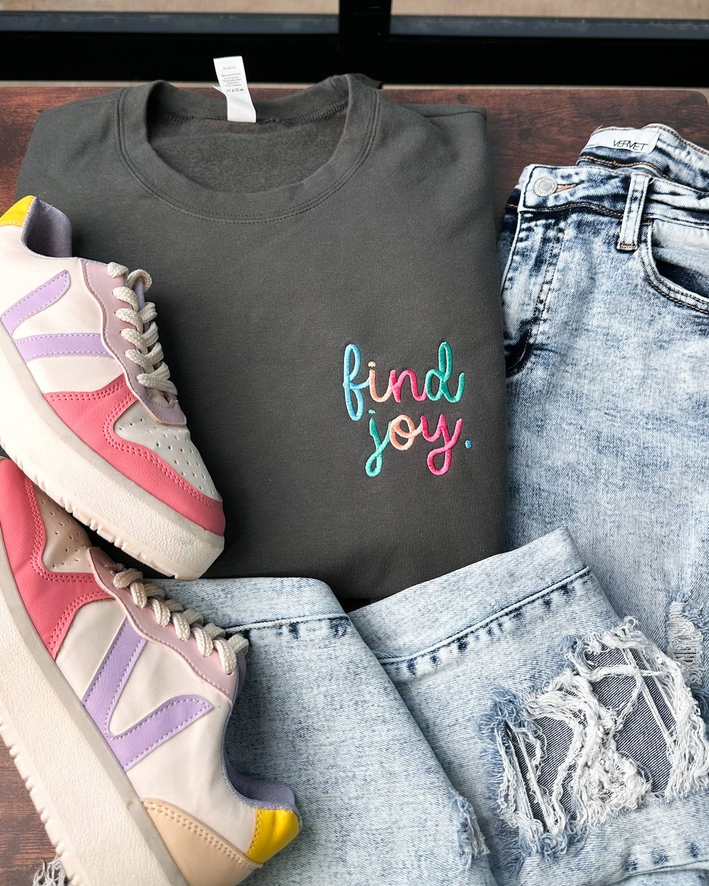 Find Joy Embroidered Sweatshirt