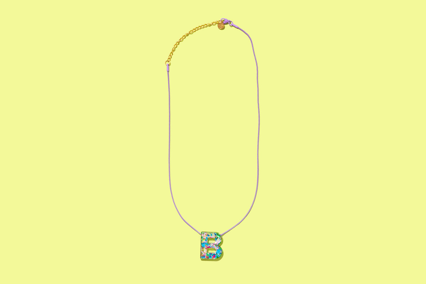 Chain Necklace - Letters - Colorful Confetti - A