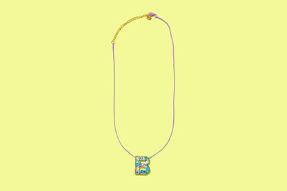 Chain Necklace - Letters - Colorful Confetti - A