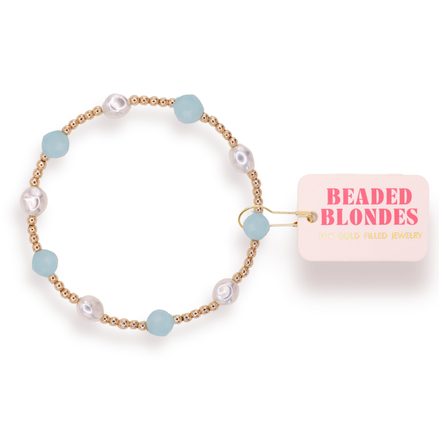 Light Blue Maggie Gemstone Bracelet: Standard 6.75 inch