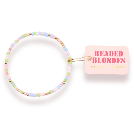 Pastel Spring Sprinkle Bracelet: Standard 6.75 inch
