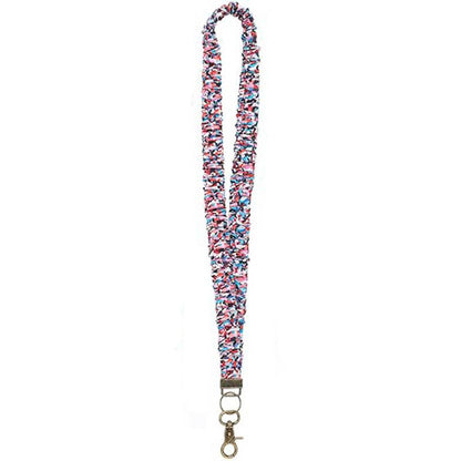Vibrant Color Fabric Floral Lanyard