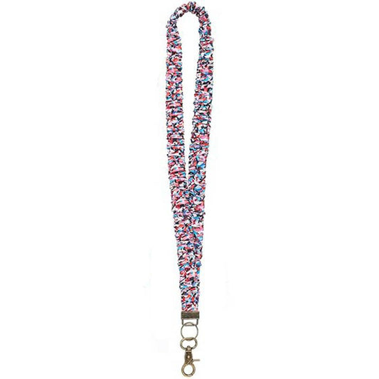 Vibrant Color Fabric Floral Lanyard