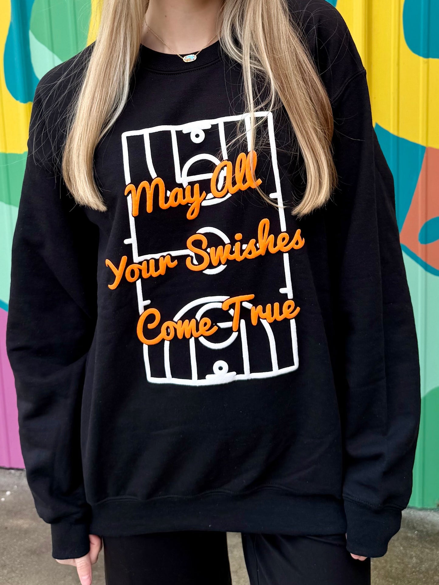 May All Your Swishes Come True Puff Ink Sweatshirt