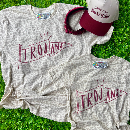 Trojans Pennant Cheetah Tee (Youth & Adult)