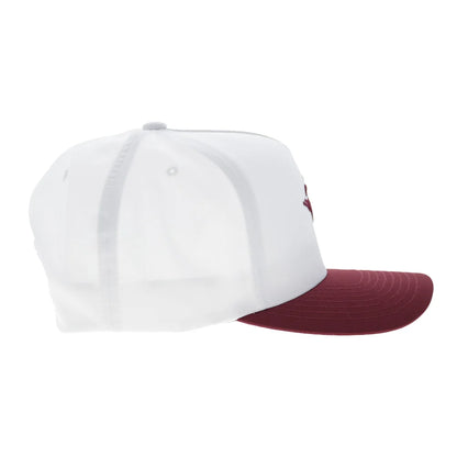 Hooey Whit Trucker Snapback Hat - White/Maroon