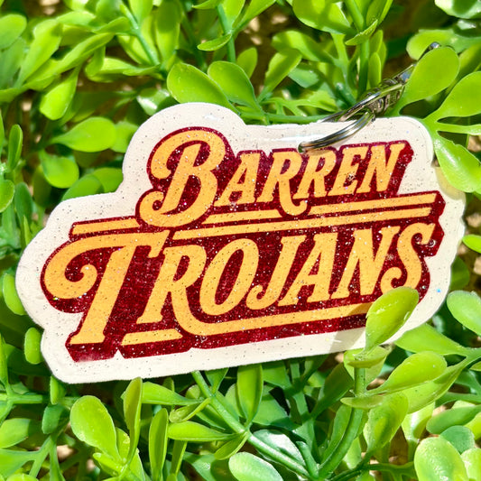 Retro Barren Trojans - XL Bag Charm with Clip