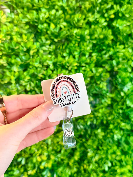 Substitute Teacher Badge Reel