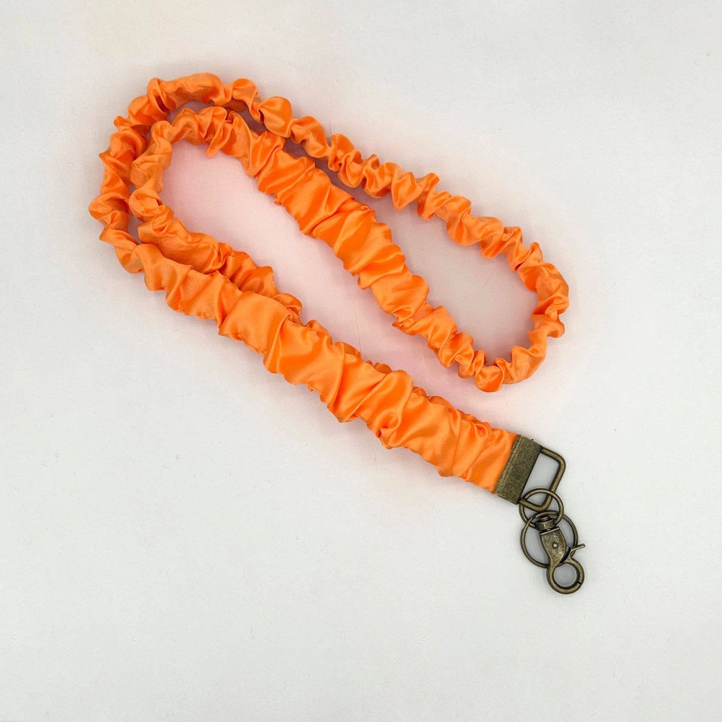 Soft Fabric Crinkle Lanyard: Orange
