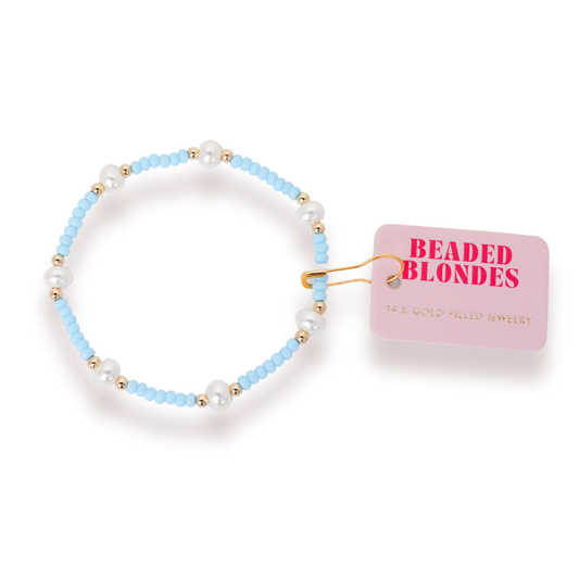 Pastel Perwinkle Pearl Bracelet: Standard 6.75 inch