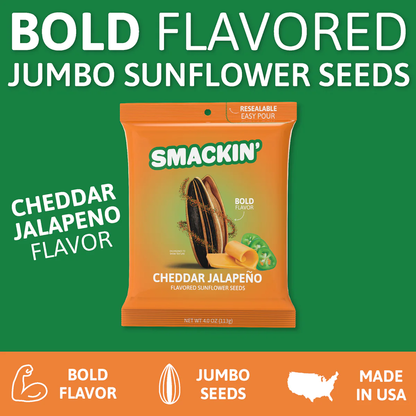 SMACKIN' Cheddar Jalapeño Sunflower Seeds (4 oz)