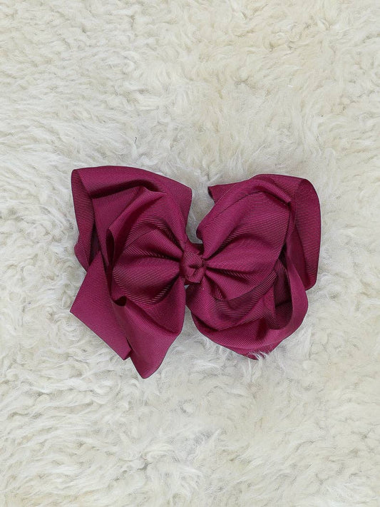Double Layer Bows 6.5 Inch - Maroon