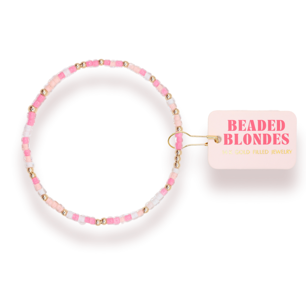 Rosey Pink Sprinkle Bracelet: Standard 6.75 inch