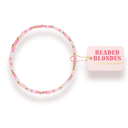 Rosey Pink Sprinkle Bracelet: Standard 6.75 inch