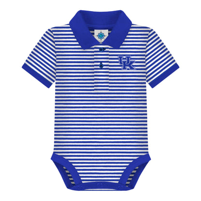 Kentucky Wildcats Striped Infant Polo Bodysuit: Royal Blue / 0-3M