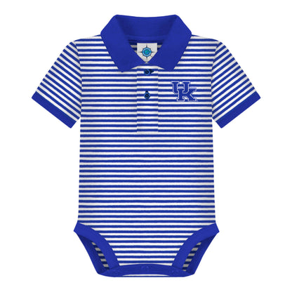 Kentucky Wildcats Striped Infant Polo Bodysuit: Royal Blue / 12M