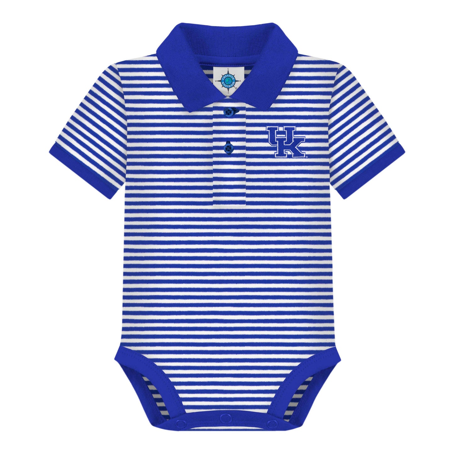 Kentucky Wildcats Striped Infant Polo Bodysuit: Royal Blue / 6-9M