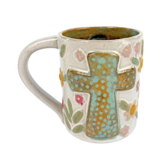 Cross and Flowers Mug